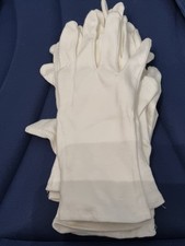 5 Paia Guanti Bianchi Cotone. Donna Mano Piccola.