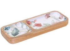 Svuotatasche rettagolare scomparti vassoio centrotavola in legno decoro lucido