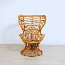 Sedia poltrona rattan anni '70