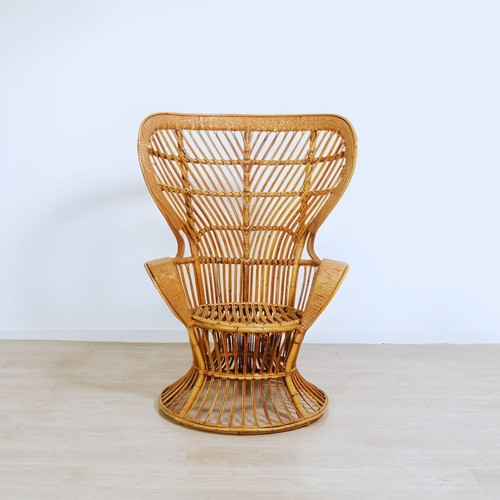 Sedia poltrona rattan anni - , '70