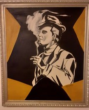 Quadro moderno con cornice, colori acrilici su tela fatto a mano.