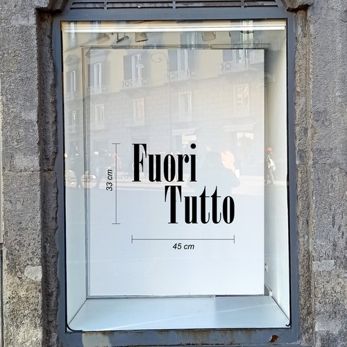 Vetrofanie saldi fuori tutto - fuori,