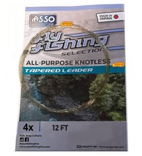 2 FINALE KNOTLESS 12FT 4X TAPERED LEADER FINALE CONICO PESCA MOSCA FLY ASSO