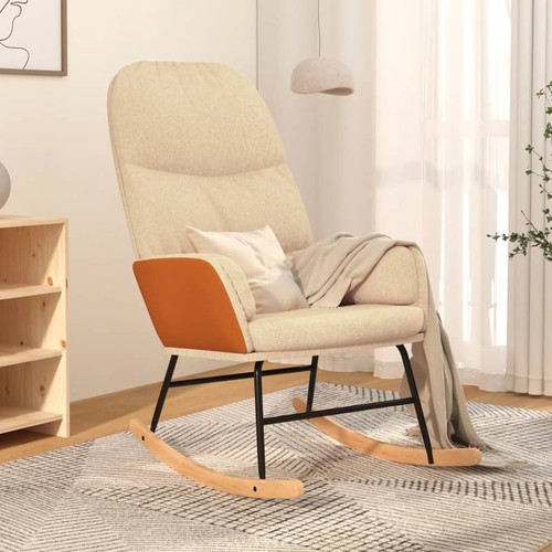 Vidaxl sedia dondolo - vidaxl, crema