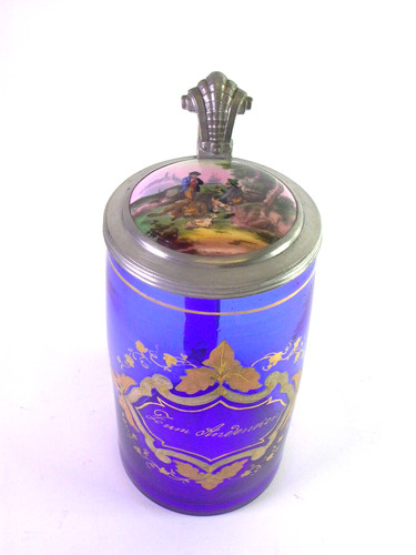 Antica brocca vetro blu - antica,
