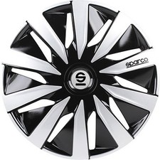 Set 4 copricerchi 15" pollici copriruota auto Lazio SPC1591BKSV nero argento SPA