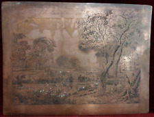 INCISIONE SU LASTRA RAME di PIETRO PARBONI (1783-1841)  PAESE CON FIGURE ANIMALI