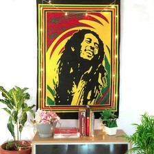Arazzo da parete poster hippie bohemien Bob Marley musica piccoli arazzi arti...