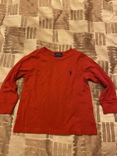 Maglia Polo Ralph Lauren Bambino maniche lunghe colore rosso 2 anni T Shirt