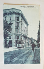cartolina cremona corso mazzini e palazzo credito commerciale f.piccolo 1922