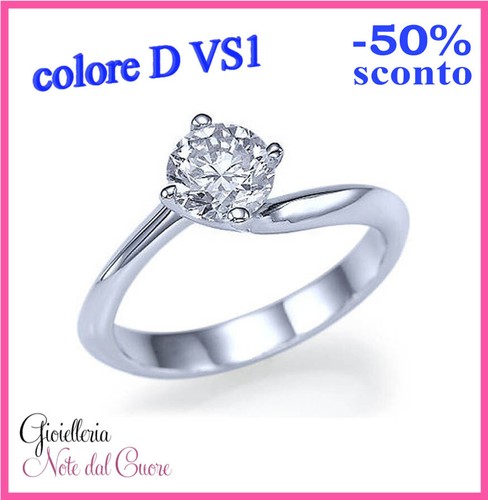 Anello solitario oro bianco - anello,