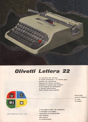 Pubblicita 1952 olivetti - 1952,