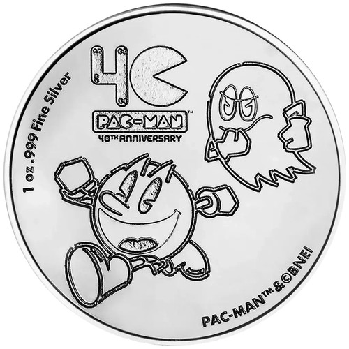 Moneta argento pac man 40 - moneta, pac-man™