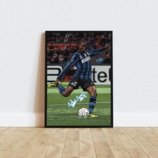 SAMUEL ETO'O INTER TRIPLETE POSTER, STAMPA GRAFICA AUTOGRAFO DIGITALE