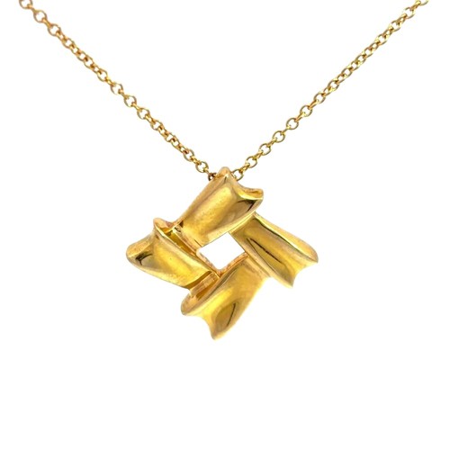 Collana quadrata nastro fiocco