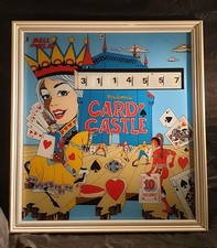 Pannello In Vetro Flipper Anni 70 Card Castle Della Nordamatic Incorniciato