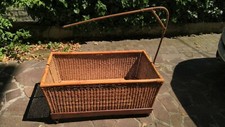 Culla lettino in vimini e legno vintage