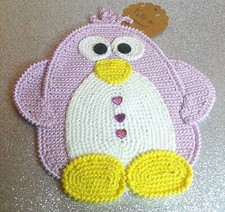 PRESINE UNCINETTO FATTE A MANO 100% COTONE - PINGUINO - IDEA REGALO