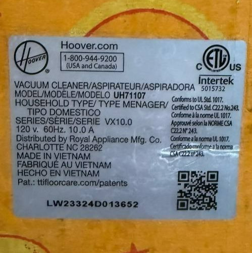 Hoover uh71107 vacuum cleaner - hoover,