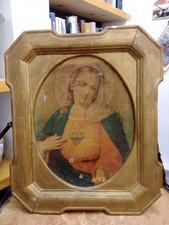 ?? Antico Quadro Sacro 800 Ecce Homo Barocco Impero Cornice Oro  Tela Leggere