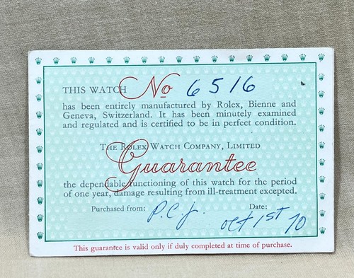 Rolex guarantee instructions - rolex,
