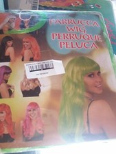 Parrucca verde capelli  lunghi carnevale festa party
