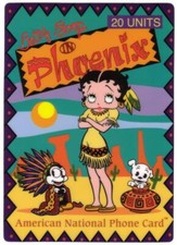 20u Betty Boop IN Phoenix: Levigata Come Nativi Americani Donna Jumbo Phone Card