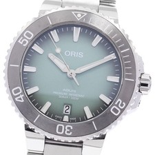 Orologio Uomo Automatico ORIS Aquis 01 733 7732 4137 Data Quadrante Verde_885339