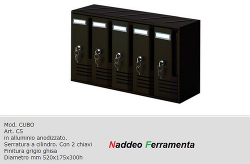 Cassette postali alubox - cubo, 5