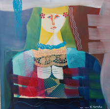 VITTORIO MARIA DI CARLO- "FIGURA" - OLIO SU TELA 40 x 40 - FIRMATO IN BASSO A DX