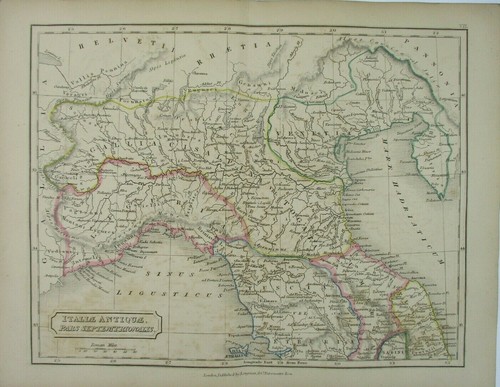 Antica mappa del nord - nord, italia