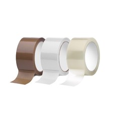 IMBALLAGGI 2000-Nastro Adesivo Silenzioso da Pacchi-Avana, Trasparente, Bianco