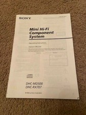 Sony Mini Hi-Fi Component System manuale istruzioni - DHC-MD500 & DHC-RX707