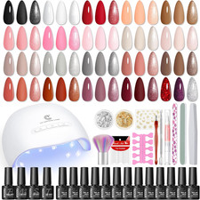 44 Pezzi Kit Semipermanente Unghie, 22 Colori Smalti Semipermanenti per Unghie C