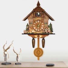 Orologio da parete orologio a cucù vintage multifunzione pendolo camera interno decorativo