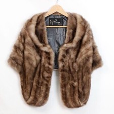 Stola in visone Jay Thorpx lavorazione a pelle intere 8 pelli colore noce