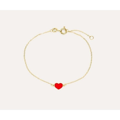 Bracciale cuore rosso oro - bracciale, in