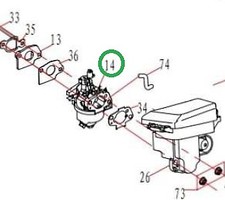 Carburatore per motore DUCAR DV170 tagliaerba rasaerba PROGREEN PG 21 SNQ 055628