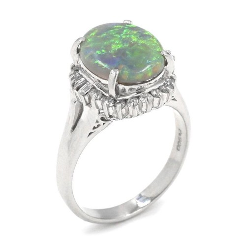 Anello opale nero naturale - in,