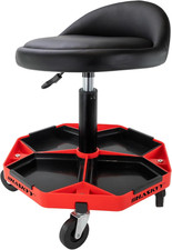 Sgabello Girevole Con Ruote Da Officina Con Schienale, Regolabile in Altezza, 43