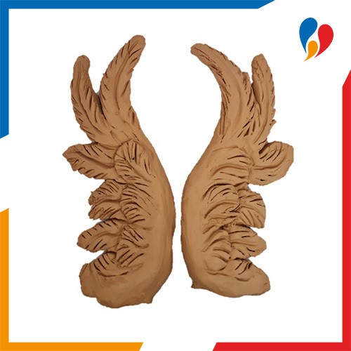 Coppia ali terracotta - di, per