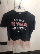 Maglietta Bambina ZARA Tg 11/12 Anni Nuova Con Pizzo Rosa In Fondo