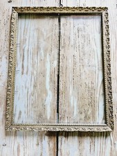 Cornice D'epoca Legno Massello Quadro Foto Stampa 39x32cm. Pastiglia Gesso Oro