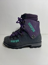 Scarponi da alpinismo Scarpa Inverno viola guscio rigido pesante taglia 5-6 Vibram