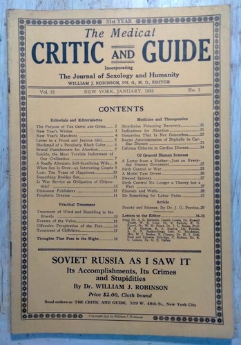January 1933 medical critic - january,