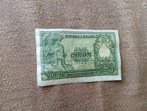 Banconota cinquanta lire - cinquanta, 50