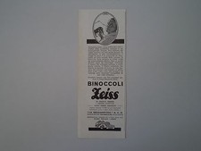 advertising Pubblicità 1934 BINOCOLI ZEISS