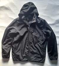 Giacca Nike Athletic Nero L Cappuccio invernale Pile Giubbotto Sport Vintage -B2