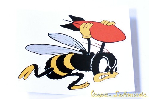 Adesivo vespa rabbiosa bomba - "vespa, rabbiosa/bomba"