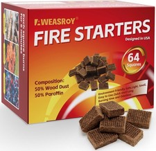 Fire Starter Squares 64 - Avviatore antincendio per camino, camino, barbecue, campeggio